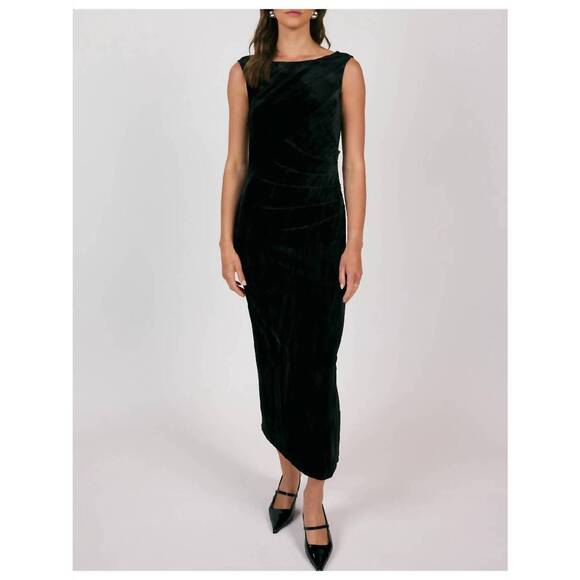 SAGE THE LABEL Dresses & Skirts - NEW SAGE THE LABEL masterpiece cowl neck velvet midi dress in black
